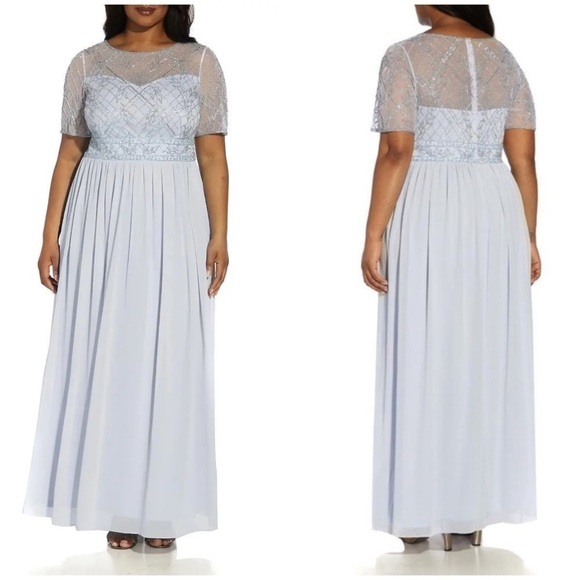 Adrianna Papell Dresses & Skirts - Adrianna Papell Plus Womens Beaded Maxi Evening Dress Size 20W